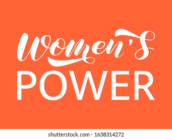 Women power brush lettering. Vector stock illustration for card