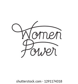 women power label isolated icon