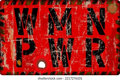 women power sign, worn and grungy,scalable vector illustration, fictional artwork