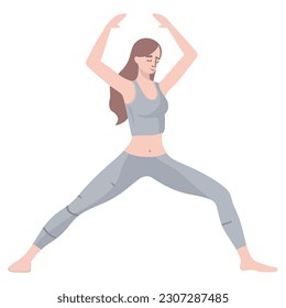 Women practicing yoga for healthy lifestyles isolated