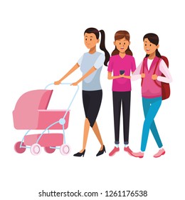 women with pram
