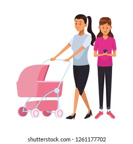 women with pram