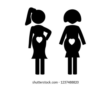 Women pregnancy icon. Symbol vector illustration. 