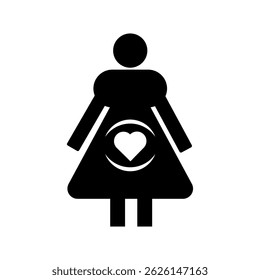 women pregnant illustration vector icon on white background