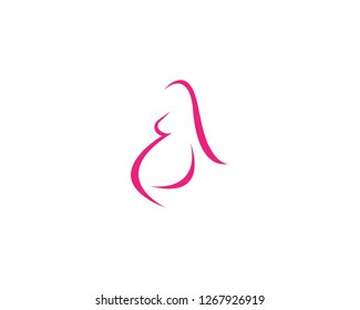 women pregnant logo vector icon template