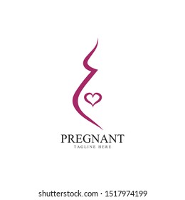 women pregnant logo vector icon template