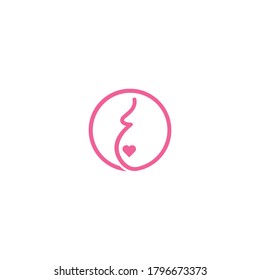 women pregnant logo vector icon template