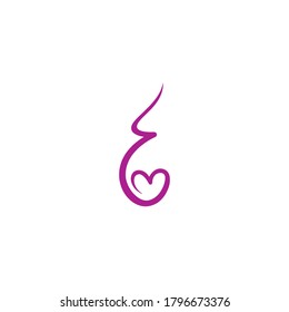 women pregnant logo vector icon template