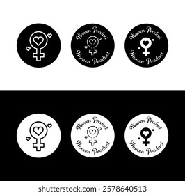 Women Product  Business Branding Icon Set – Feminine Category  Packaging Symbols, Editable Stroke.