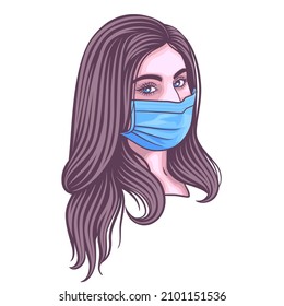 women protective mask against for virus, woman wearing a mask