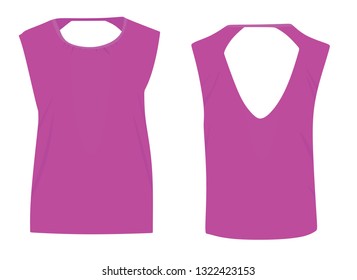 Women purple t shirt. vector illustration