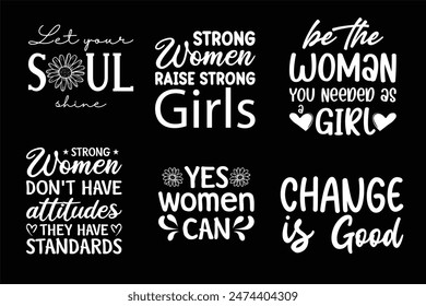 Women Quotes T-Shirt Design Bundle