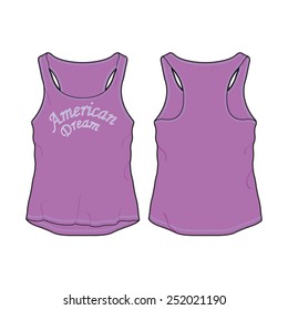 Women Racerback Easy Fit Tank Top Vector Template