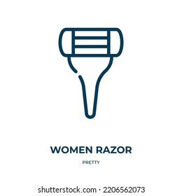 Women Razor Icon. Linear Vector Illustration From Pretty Collection. Outline Women Razor Icon Vector. Thin Line Symbol For Use On Web And Mobile Apps, Logo, Print Media.