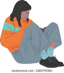 women reading in a corner casually