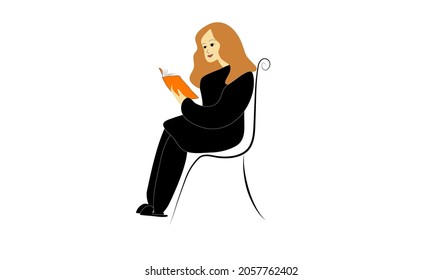 Women reading or students studying and preparing for examination. Set of book lovers, readers, modern literature fans isolated on white background. Flat cartoon vector illustration.