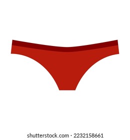Women red briefs ,underwear. Fashion, outfit, accessory concept. Clothes for women. Vector
