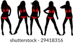 women with red details