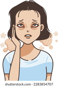 Women, red eyes, itchy eyes and inflammation of the eyes, allergies to dust