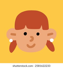 Women red hair with ring doodle, illustration, simple, minimalist, hand-drawn, playful, clean, cute, aesthetic and friendly