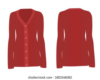 Women red jumper. vector illustration