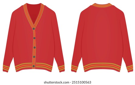 Women red jumper. vector illustration