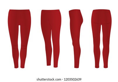 Women red pants. vector illustration 