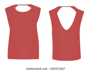 Women red t shirt. vector illustration