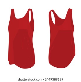 Women red top tank. vector illustration