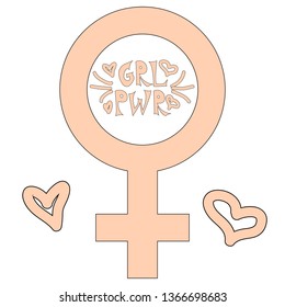 Women resist symbol. Woman fist. Concept the symbol of the mirror of Venus.