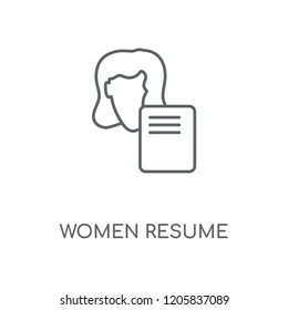 Women Resume linear icon. Women Resume concept stroke symbol design. Thin graphic elements vector illustration, outline pattern on a white background, eps 10.