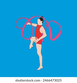 women rhythmic gymnastic vector illustration 