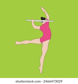 women rhythmic gymnastic vector illustration 
