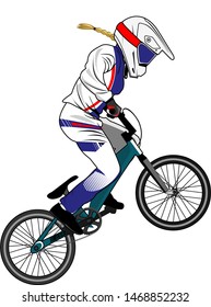 Skull Riding Doing Trick Bmx Bicycle Stock Vector (Royalty Free) 1910262898