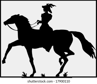 Women is Riding Horse