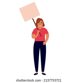 Women rights. Girls empowerment. Free from discrimination.Character cartoon vector flat illustration. Isolated on white background.