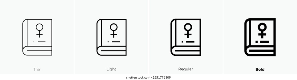 women rights icon. Thin, Light Regular And Bold style design isolated on white background