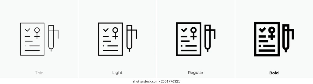 women rights icon. Thin, Light Regular And Bold style design isolated on white background