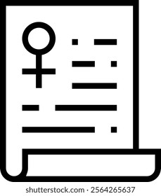 women rights icon. Thin linear style design isolated on white background
