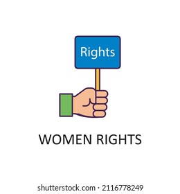Women Rights vector Filled Outline Icon Design illustration. Home Improvements Symbol on White background EPS 10 File