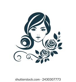 Women Rose Vector illustration Use logo T-shirt