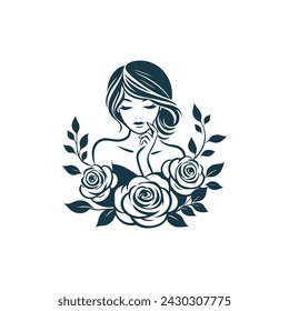 Women Rose Vector illustration Use logo T-shirt