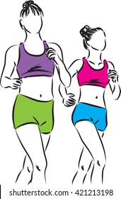 women running illustration