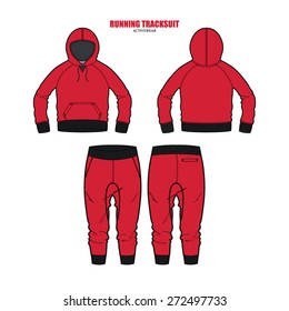 Women Running Tracksuit Vector Set