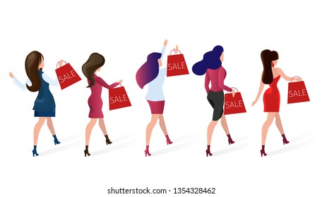 Women Rush for Seasonal Sale.  