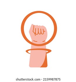 Women s Power. Women s Rights. Iconic woman s fist symbol of female power and industry.