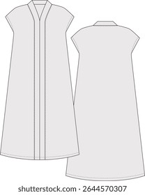 Mulheres Sack Vestido Desenho técnico