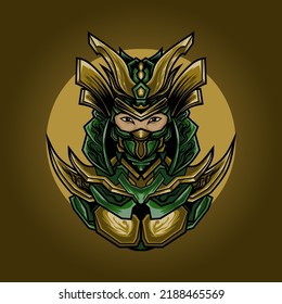 WOMEN samurai warrior with armor vector illustration
