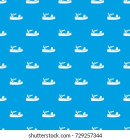 Women sandal pattern repeat seamless in blue color for any design. Vector geometric illustration