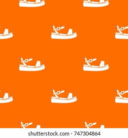 Women sandale pattern repeat seamless in orange color for any design. Vector geometric illustration